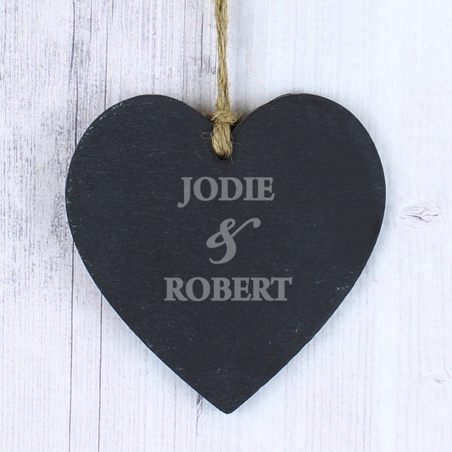 Personalised Couples Slate Heart Decoration - MK&JD Gifts