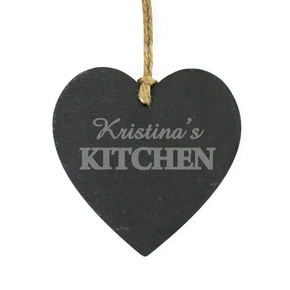 Personalised Kitchen Slate Heart Decoration - MK&JD Gifts