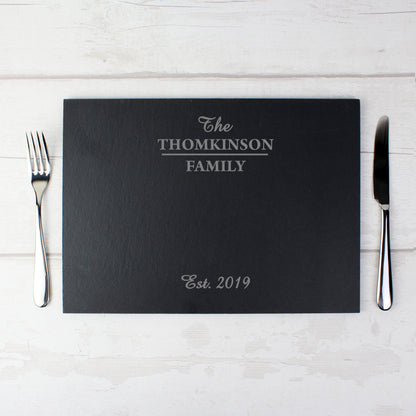 Personalised Family Slate Placemat - MK&JD Gifts