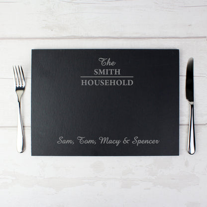 Personalised Family Slate Placemat - MK&JD Gifts