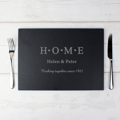 Personalised HOME Slate Rectangle Placemat - MK&JD Gifts