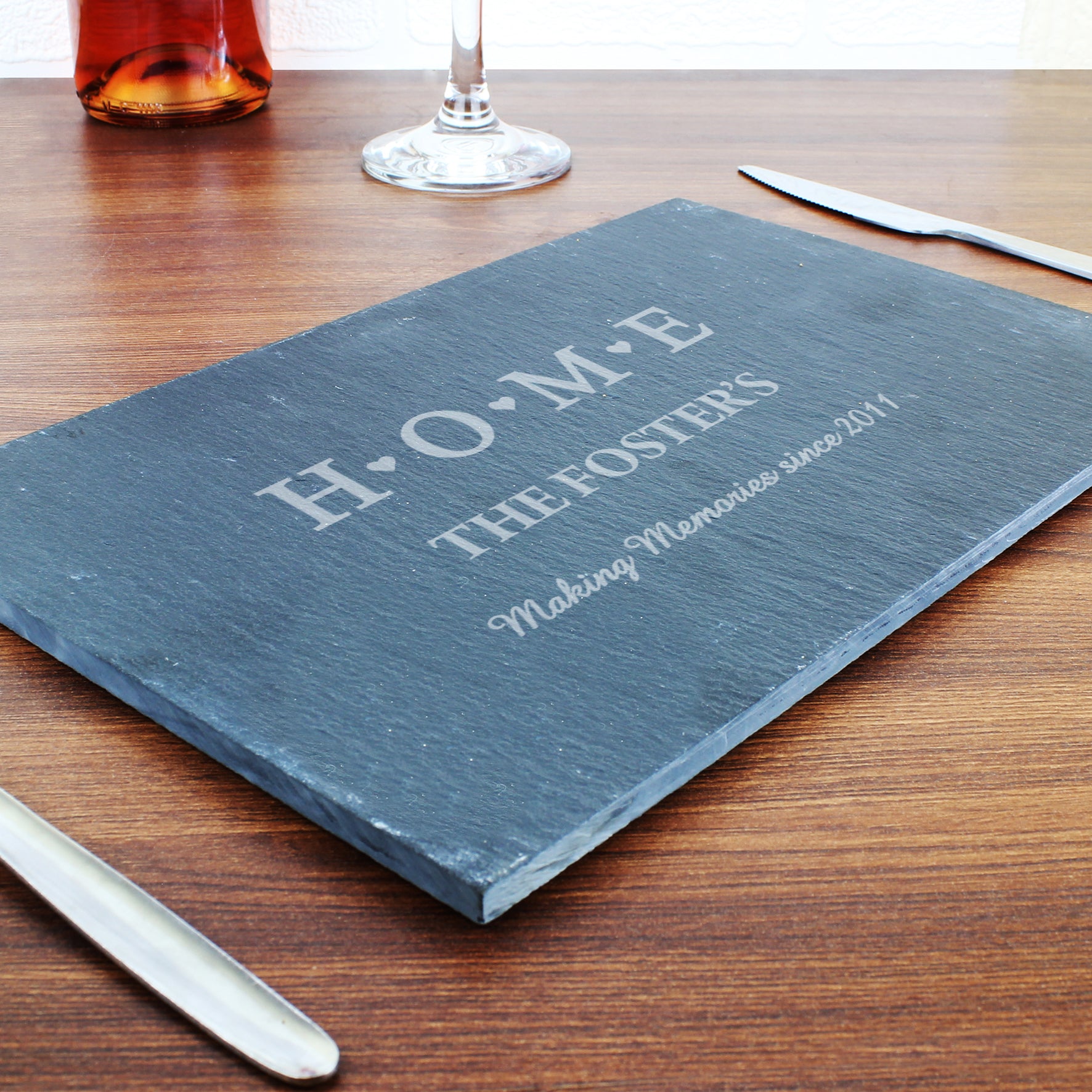 Personalised HOME Slate Rectangle Placemat - MK&JD Gifts