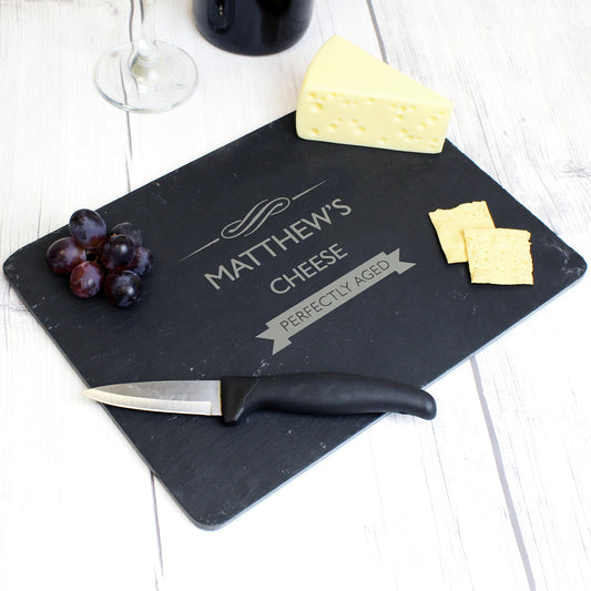 Personalised Perfectly Aged Slate Cheese Board - MK&JD Gifts
