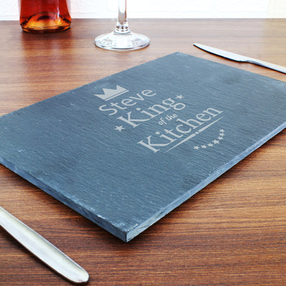 Personalised King of the Kitchen Slate Placemat - MK&JD Gifts