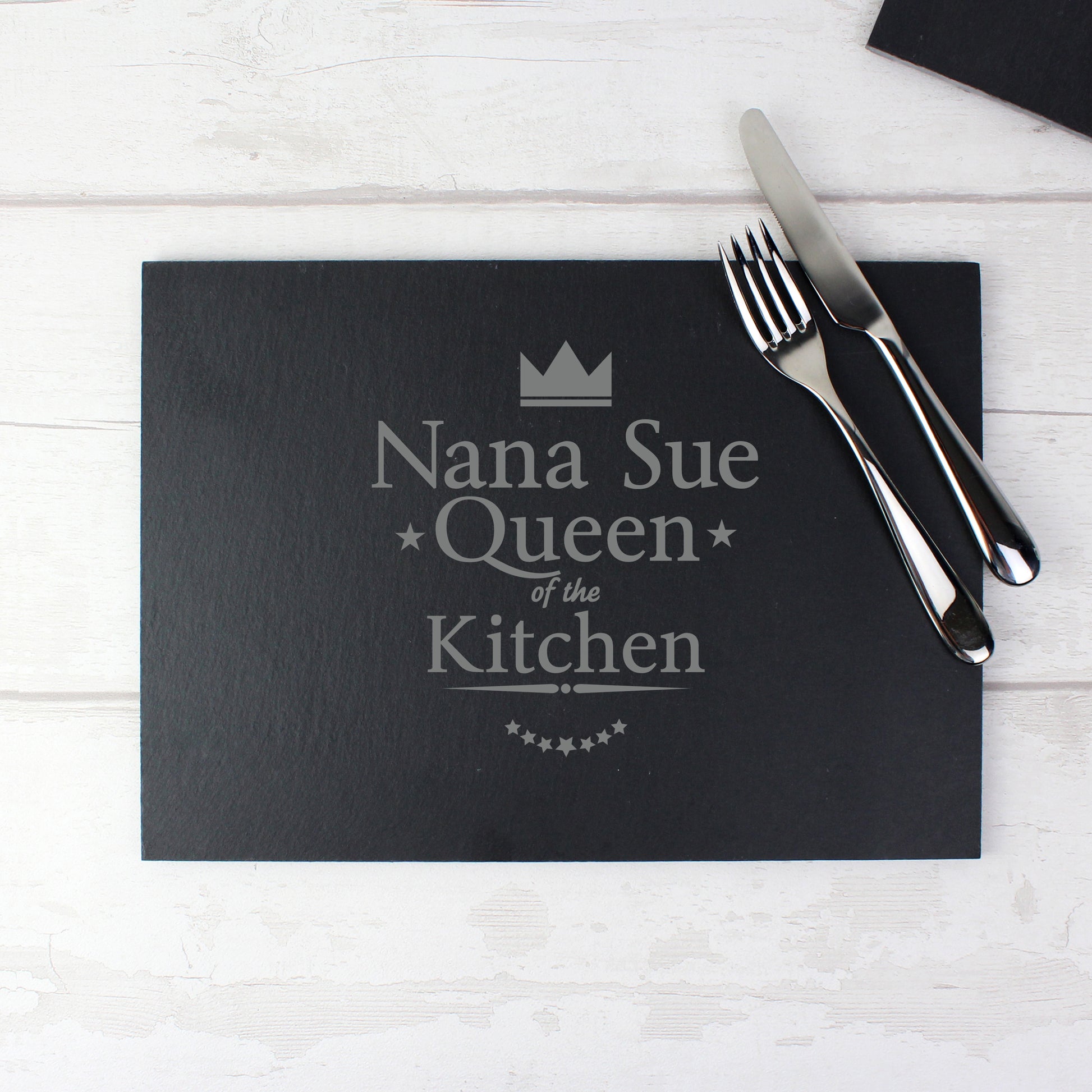 Personalised Queen of the Kitchen Slate Placemat - MK&JD Gifts