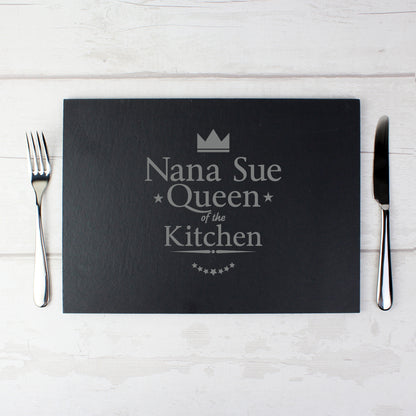 Personalised Queen of the Kitchen Slate Placemat - MK&JD Gifts