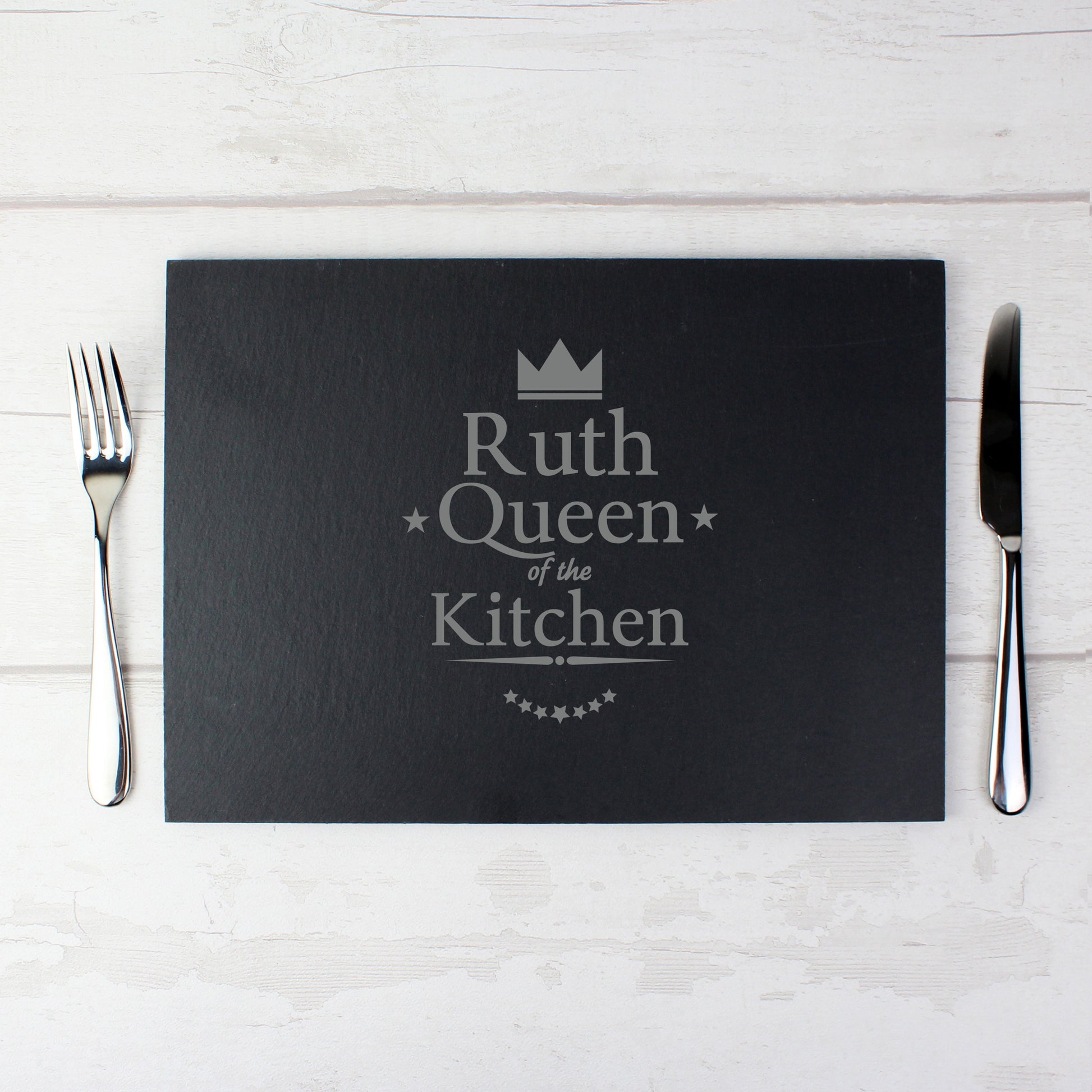 Personalised Queen of the Kitchen Slate Placemat - MK&JD Gifts