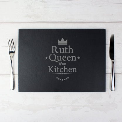 Personalised Queen of the Kitchen Slate Placemat - MK&JD Gifts