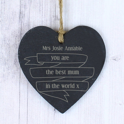 Personalised Garden Bloom Slate Heart Decoration - MK&JD Gifts