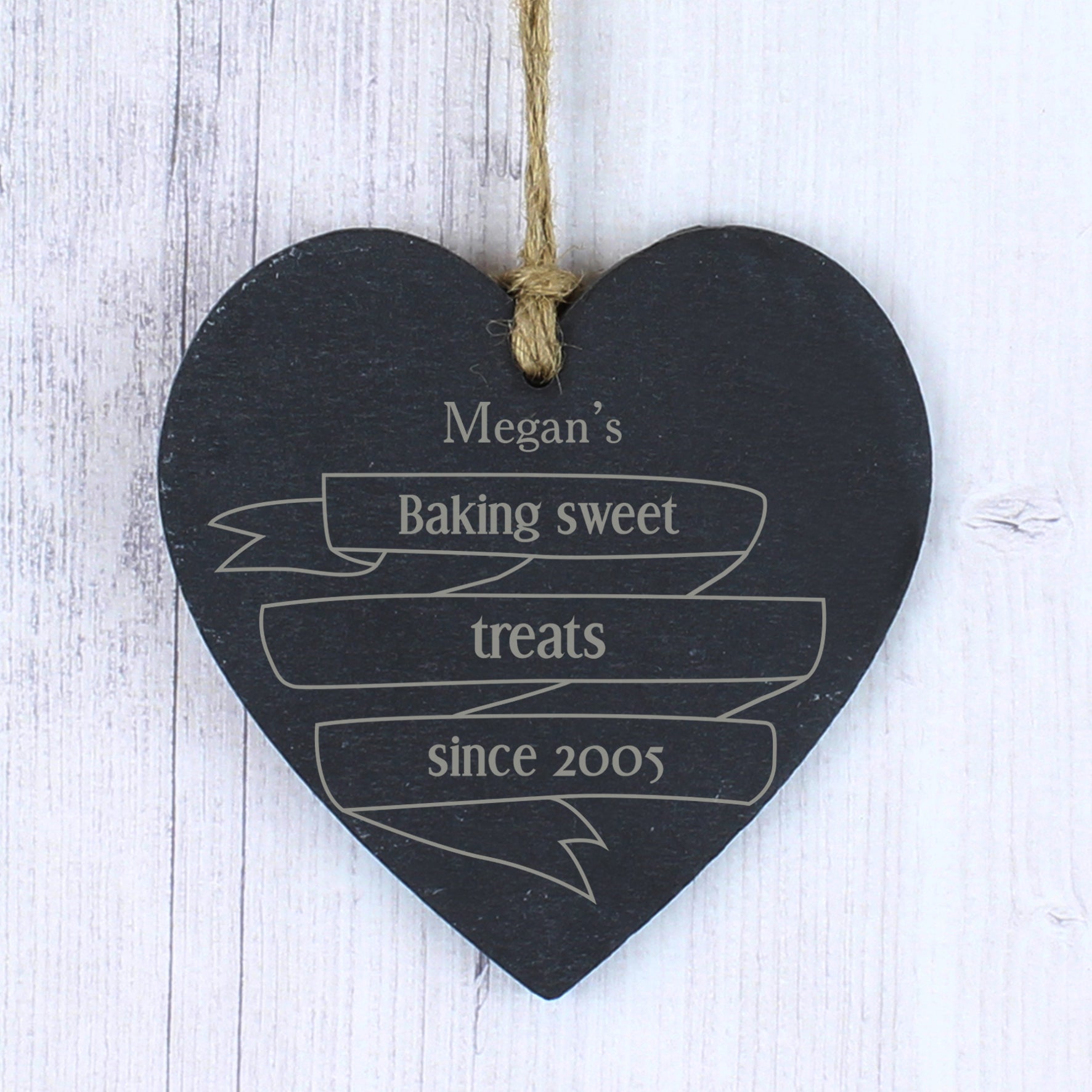 Personalised Garden Bloom Slate Heart Decoration - MK&JD Gifts
