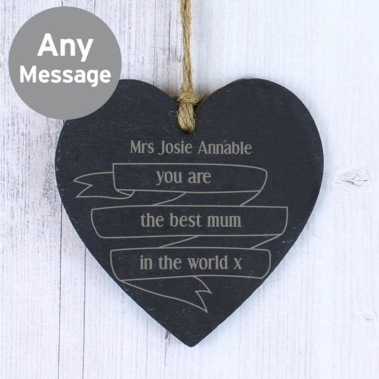 Personalised Garden Bloom Slate Heart Decoration - MK&JD Gifts