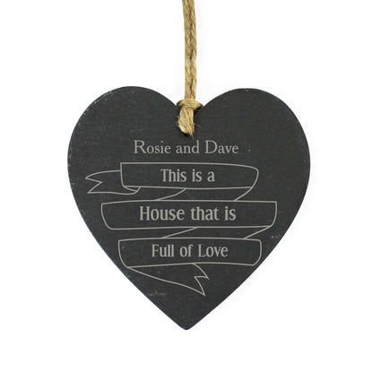 Personalised Garden Bloom Slate Heart Decoration - MK&JD Gifts