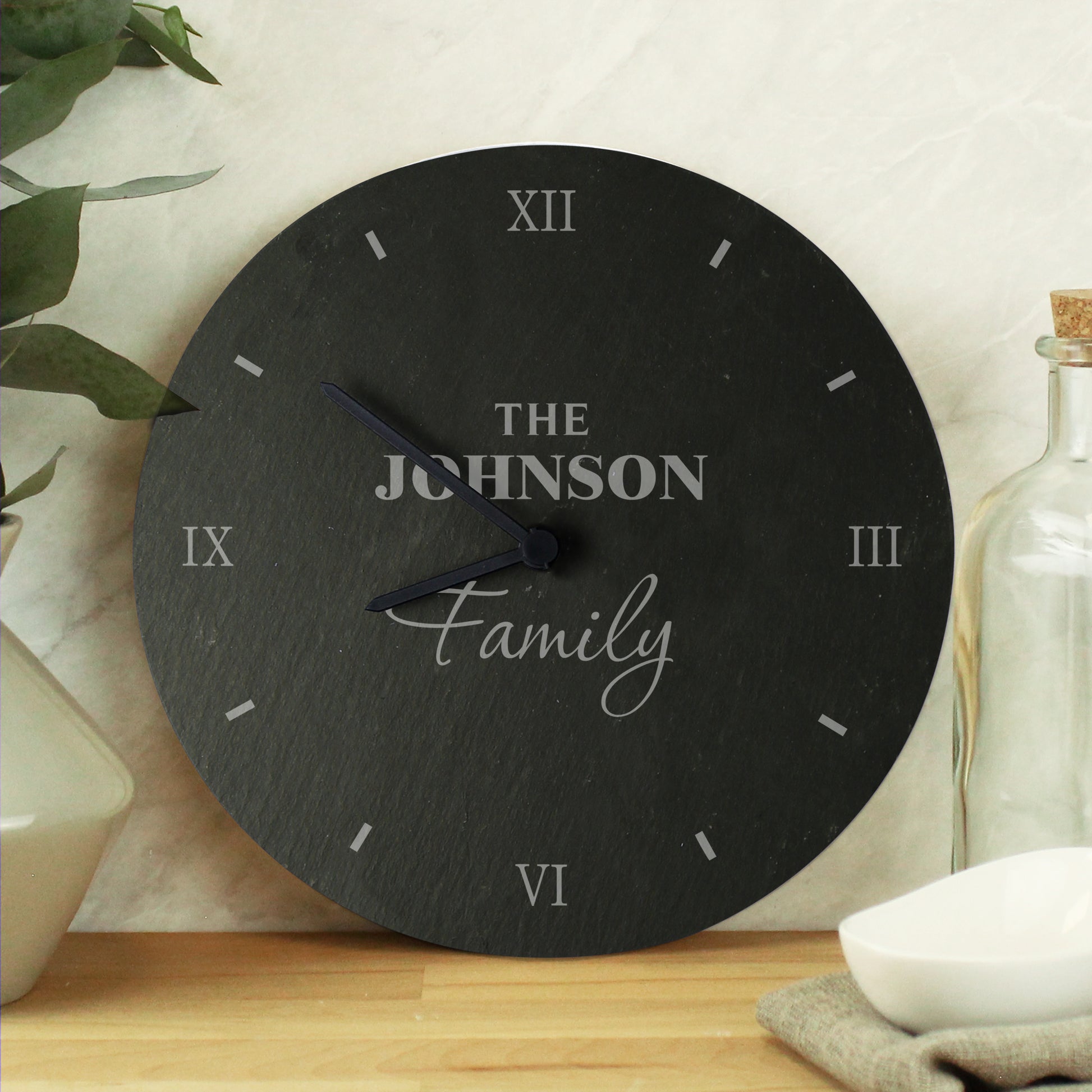 Personalised Family Slate Clock - MK&JD Gifts