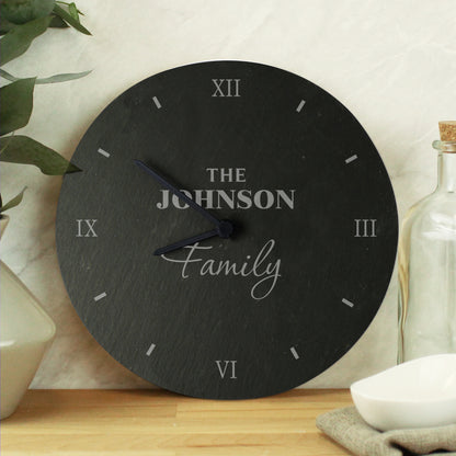 Personalised Family Slate Clock - MK&JD Gifts