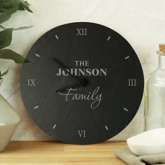 Personalised Family Slate Clock - MK&JD Gifts
