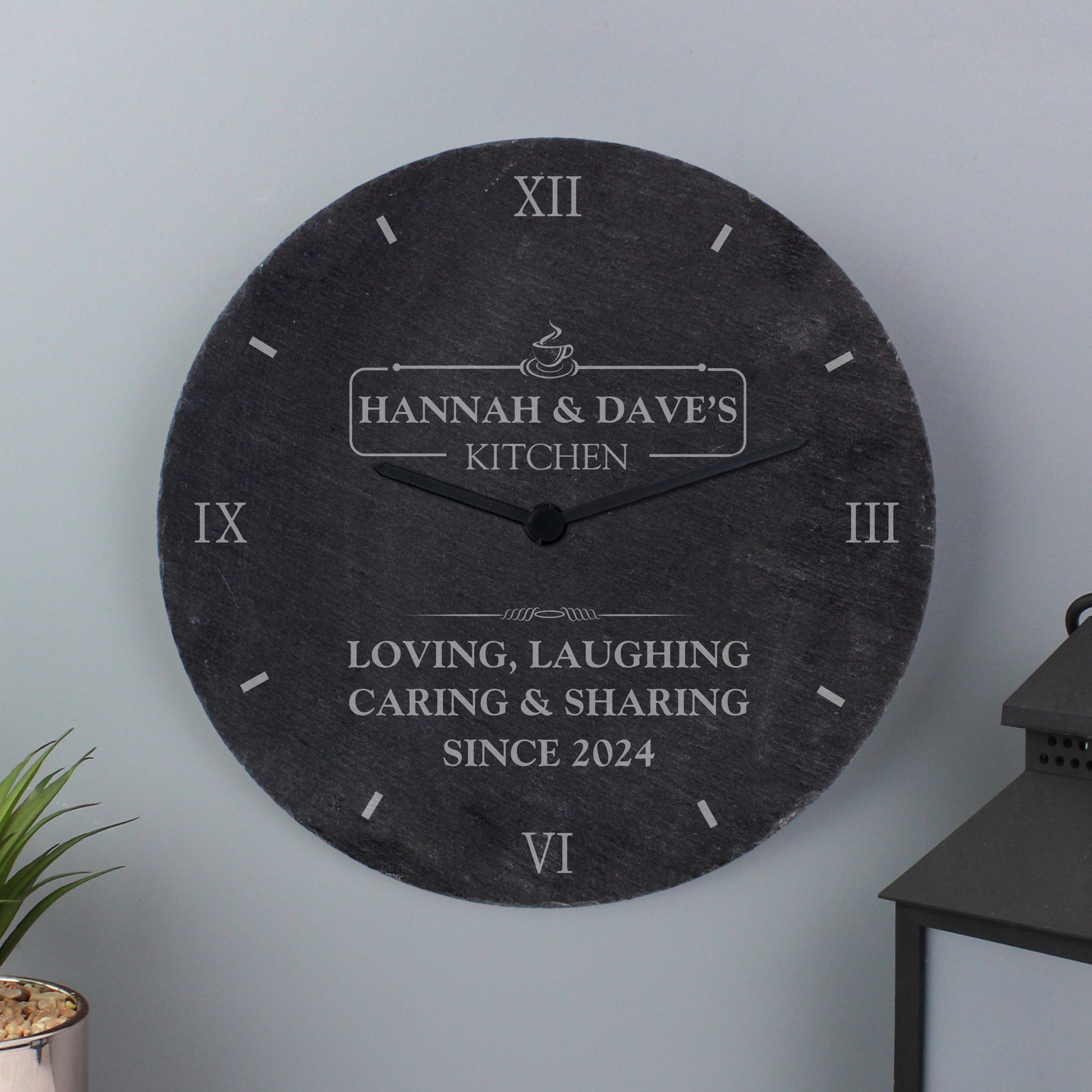 Personalised Kitchen Slate Clock - MK&JD Gifts