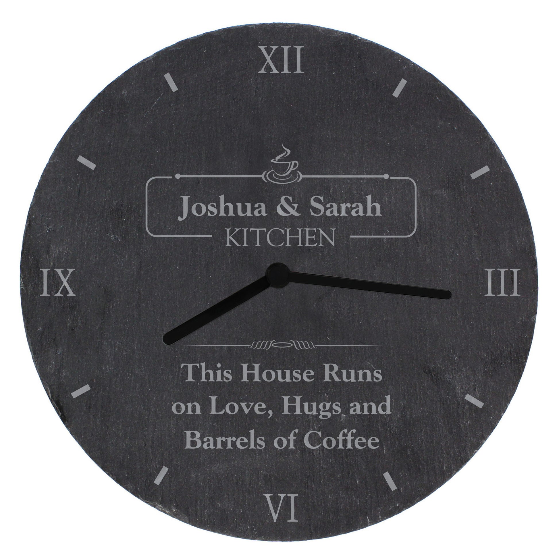 Personalised Kitchen Slate Clock - MK&JD Gifts