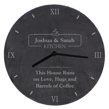 Personalised Kitchen Slate Clock - MK&JD Gifts