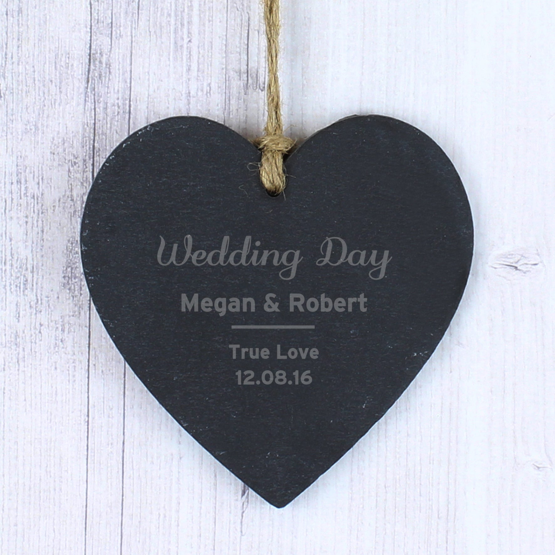 Personalised Classic Slate Heart Decoration - MK&JD Gifts