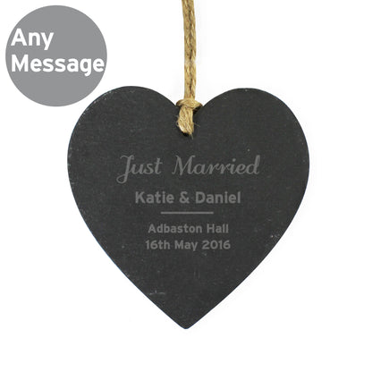 Personalised Classic Slate Heart Decoration - MK&JD Gifts