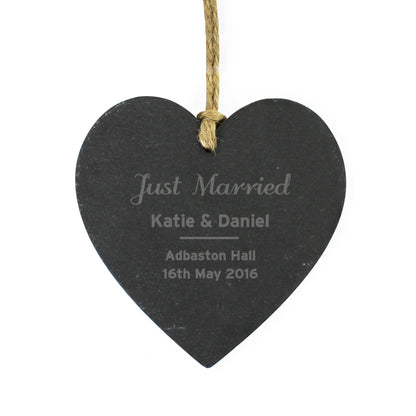 Personalised Classic Slate Heart Decoration - MK&JD Gifts