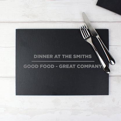 Personalised Classic Slate Rectangle Placemat - MK&JD Gifts
