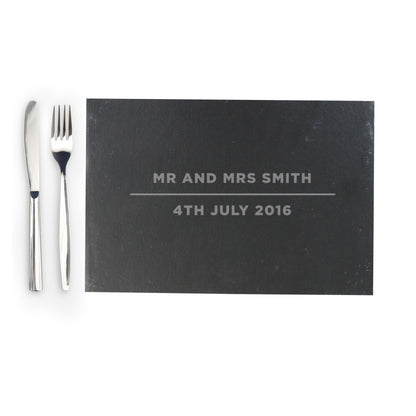 Personalised Classic Slate Rectangle Placemat - MK&JD Gifts