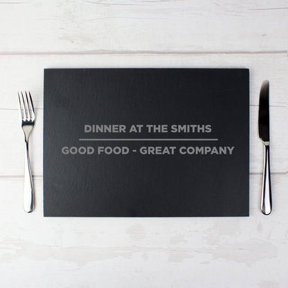 Personalised Classic Slate Rectangle Placemat - MK&JD Gifts