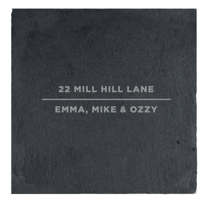 Personalised Classic Single Slate Coaster - MK&JD Gifts