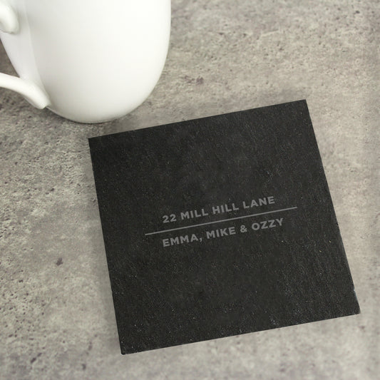 Personalised Classic Single Slate Coaster - MK&JD Gifts