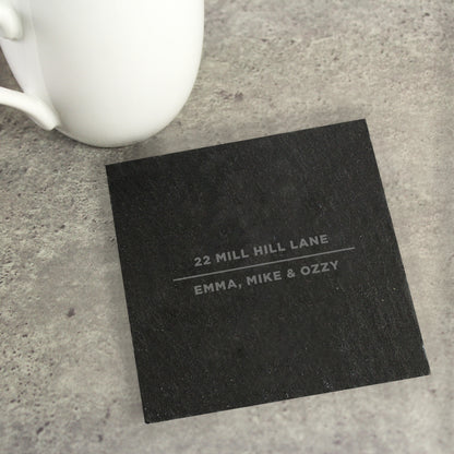 Personalised Classic Single Slate Coaster - MK&JD Gifts