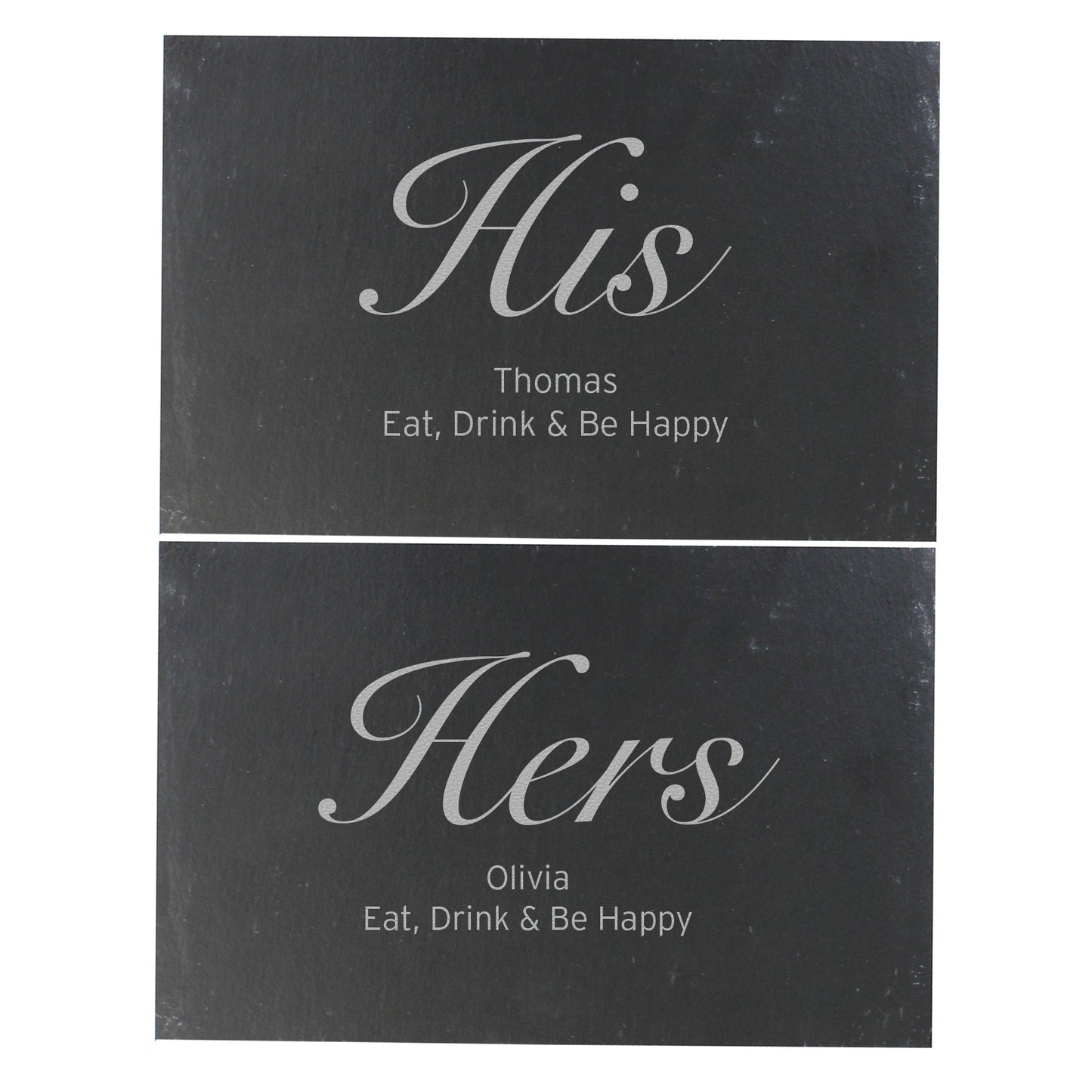 Personalised His and Hers Slate Placemat Set - MK&JD Gifts