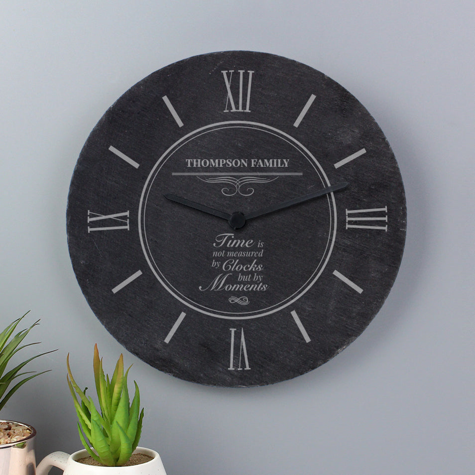 Personalised Moments Slate Clock - MK&JD Gifts