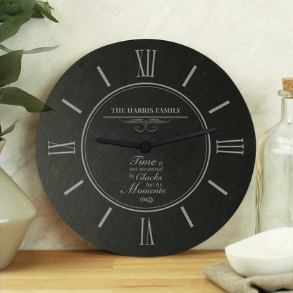 Personalised Moments Slate Clock - MK&JD Gifts