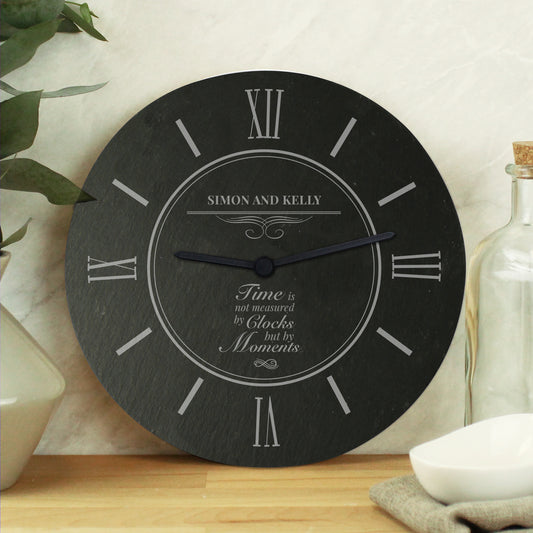 Personalised Moments Slate Clock - MK&JD Gifts