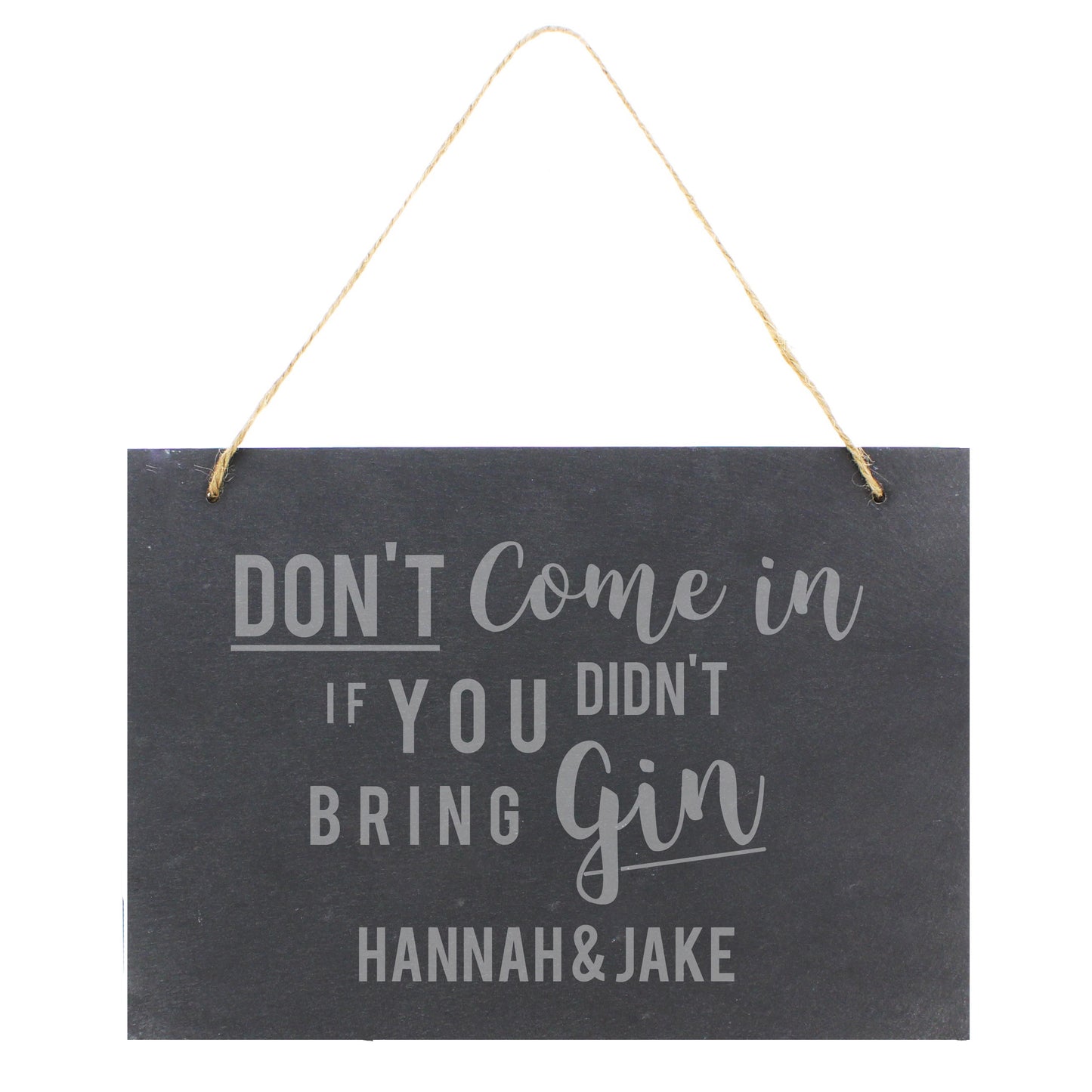 Personalised Gin Large Hanging Slate Sign - MK&JD Gifts