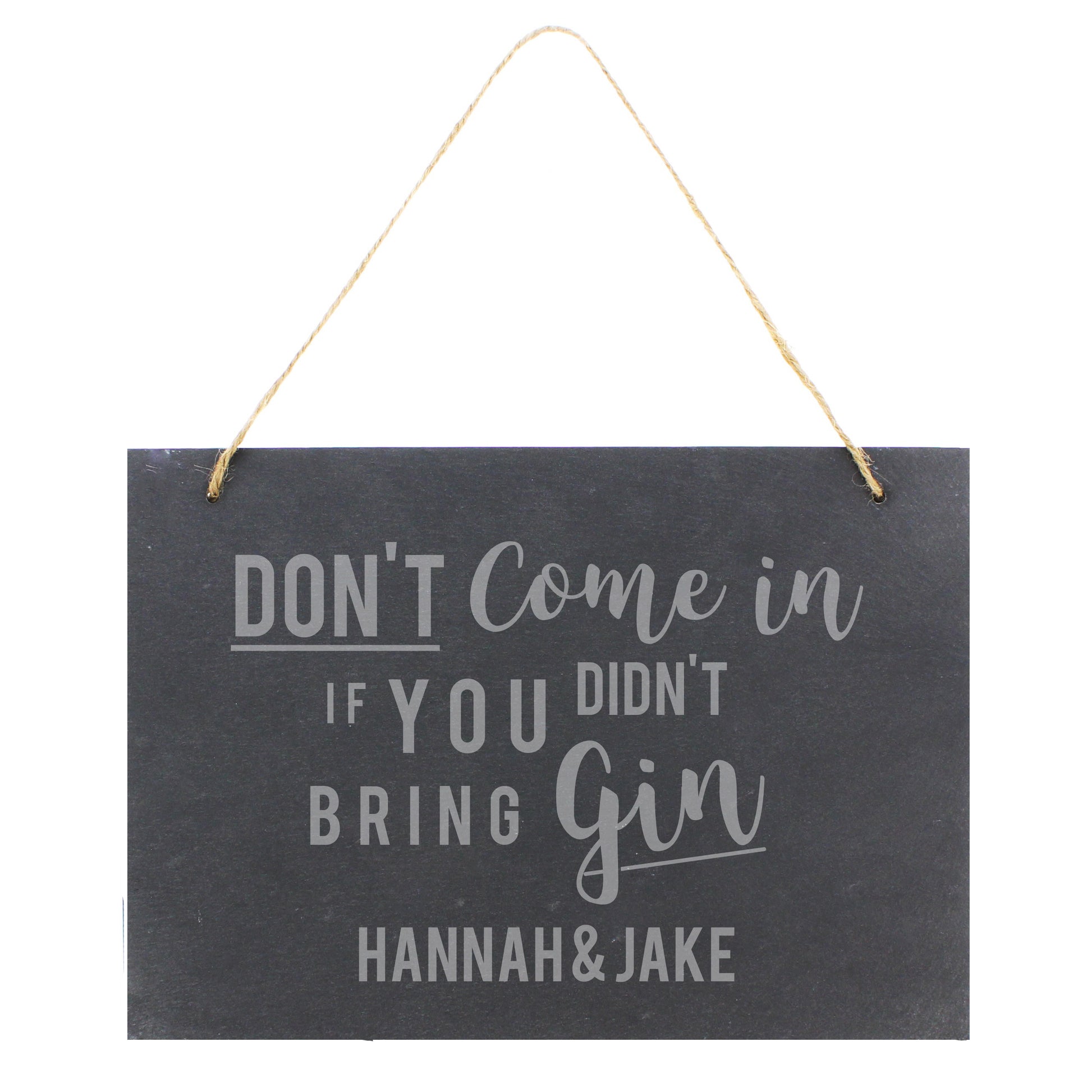 Personalised Gin Large Hanging Slate Sign - MK&JD Gifts