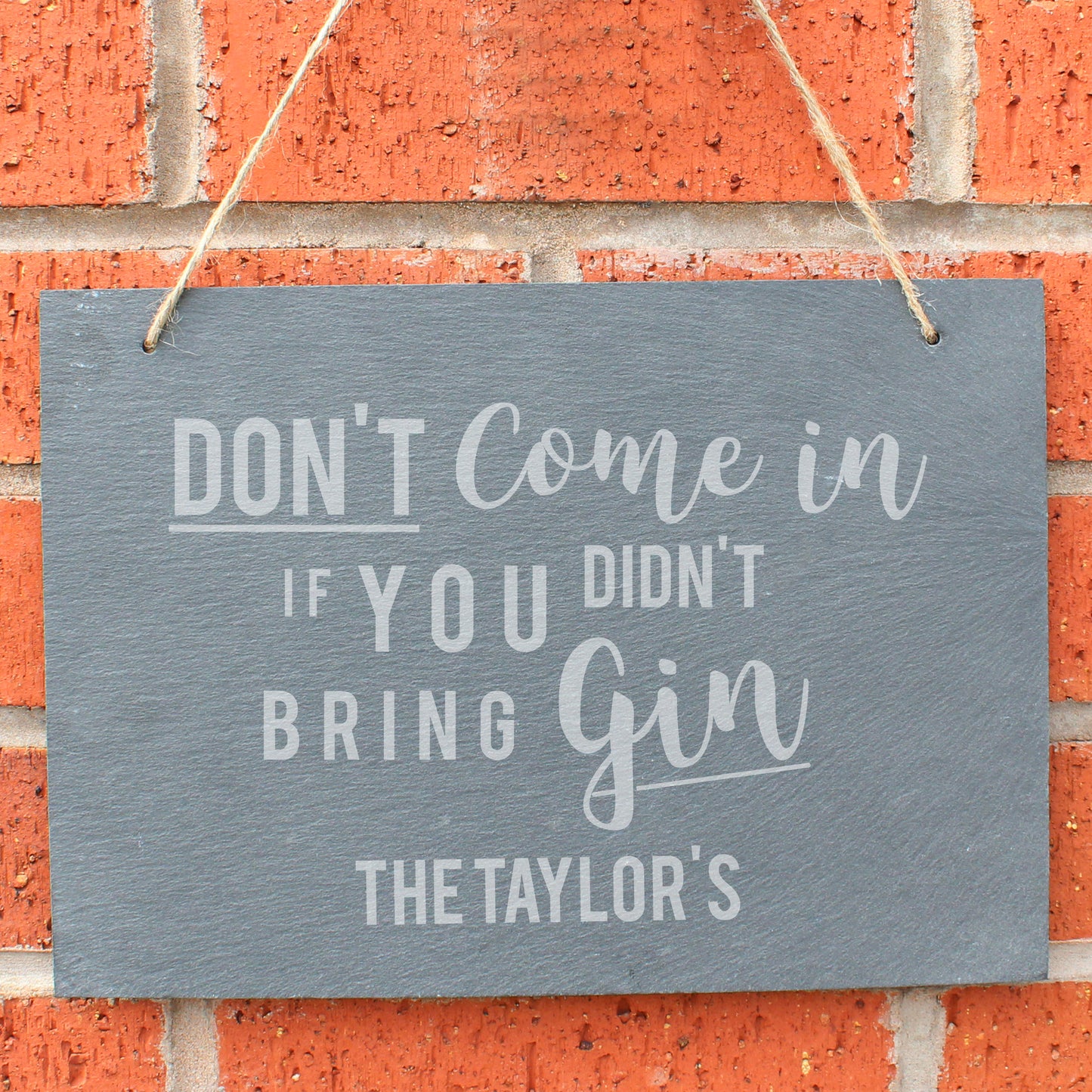 Personalised Gin Large Hanging Slate Sign - MK&JD Gifts