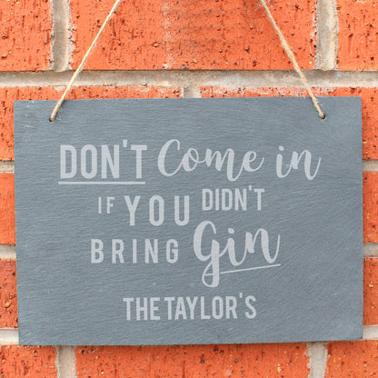 Personalised Gin Large Hanging Slate Sign - MK&JD Gifts