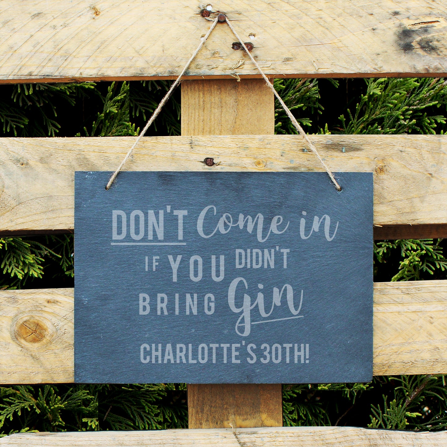 Personalised Gin Large Hanging Slate Sign - MK&JD Gifts