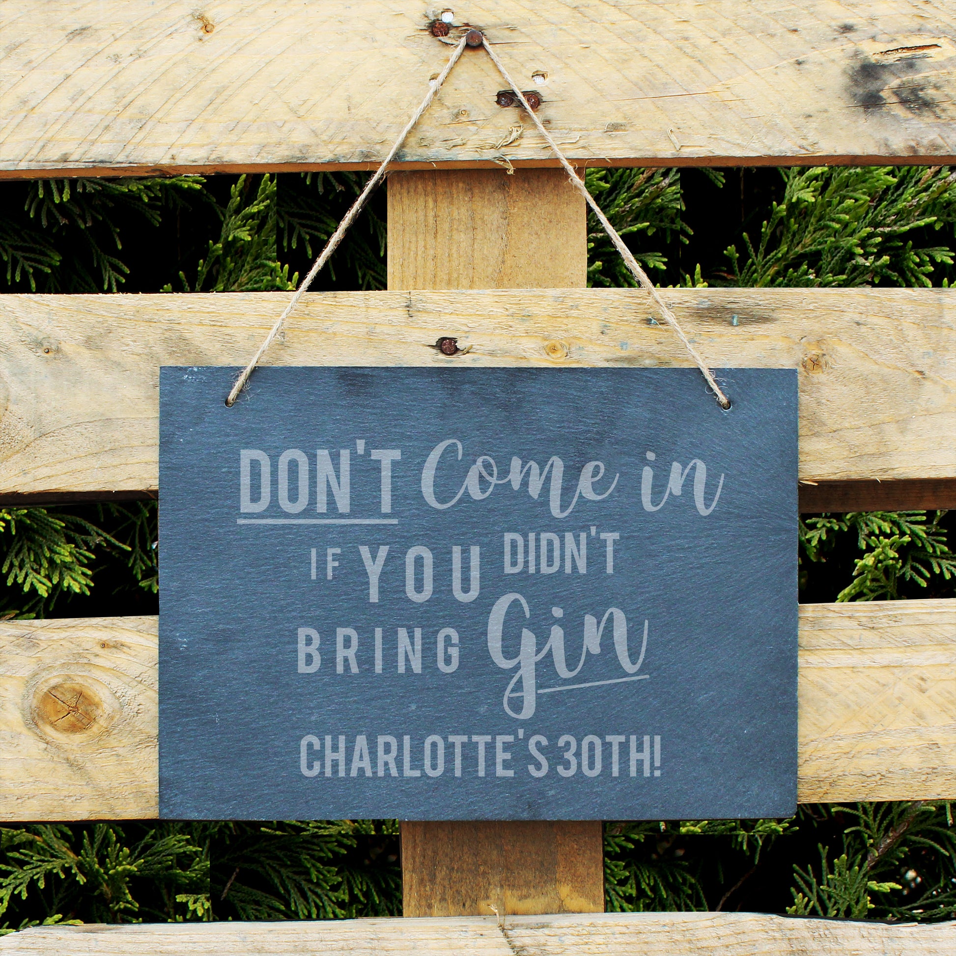 Personalised Gin Large Hanging Slate Sign - MK&JD Gifts