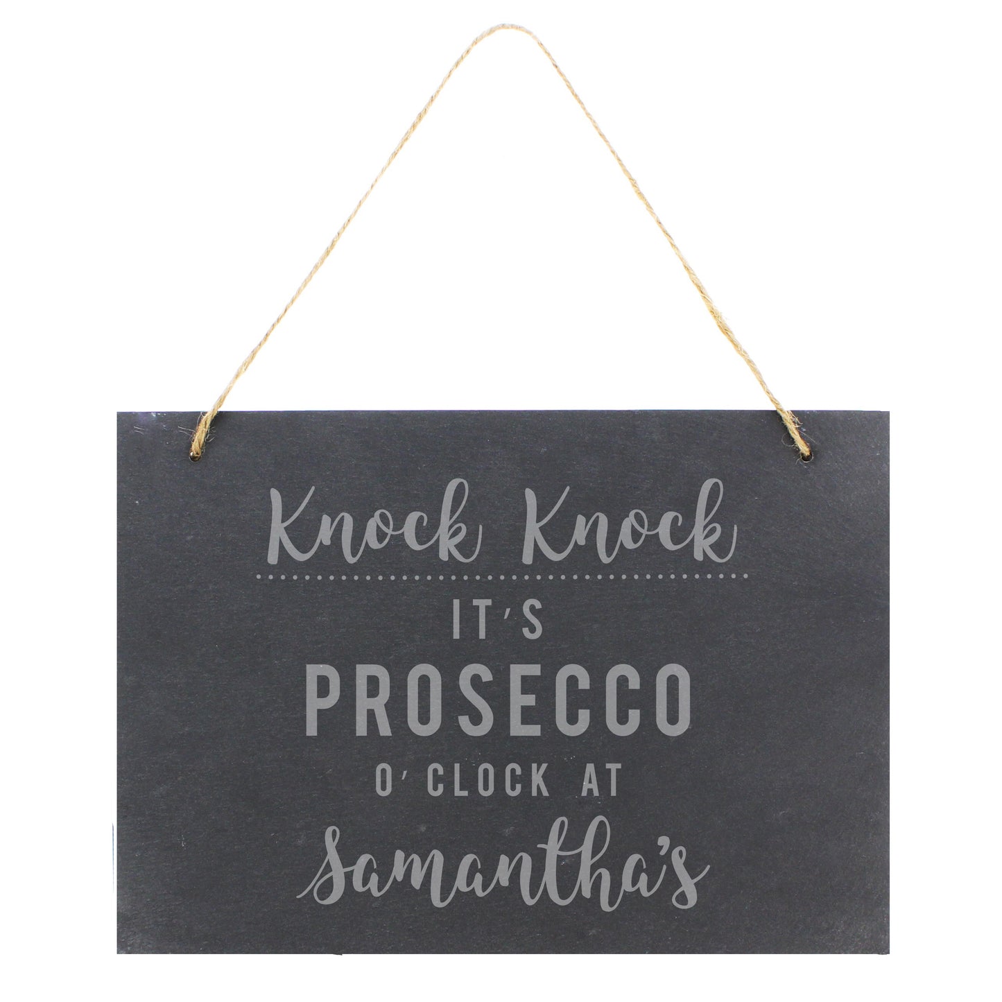 Personalised Prosecco O'Clock Large Hanging Slate Sign - MK&JD Gifts