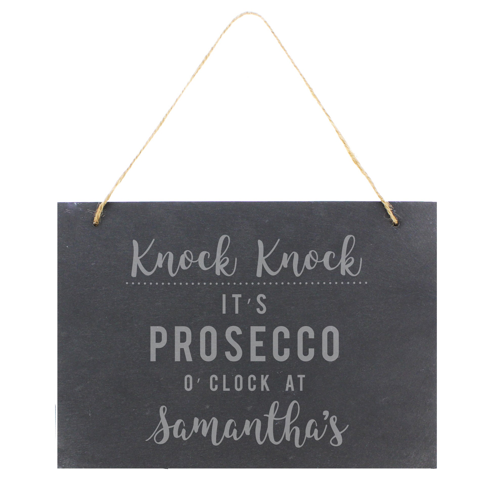 Personalised Prosecco O'Clock Large Hanging Slate Sign - MK&JD Gifts