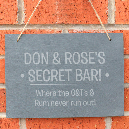 Personalised Large Hanging Slate Sign - MK&JD Gifts