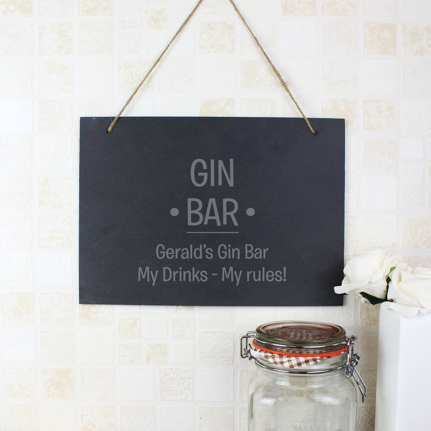 Personalised Large Hanging Slate Sign - MK&JD Gifts