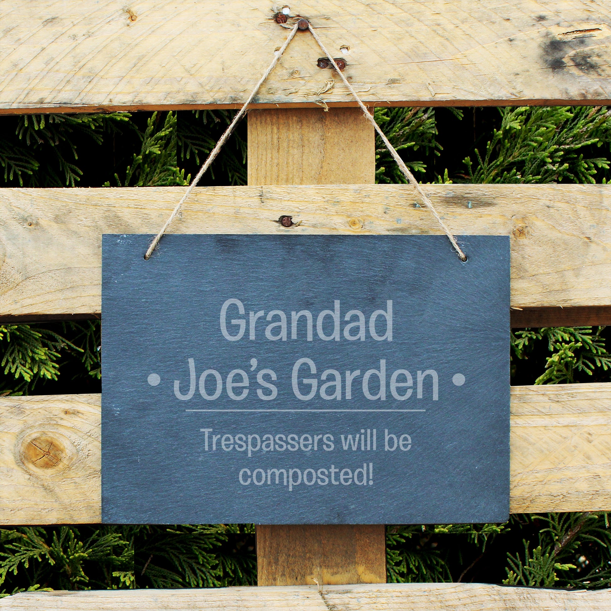 Personalised Large Hanging Slate Sign - MK&JD Gifts
