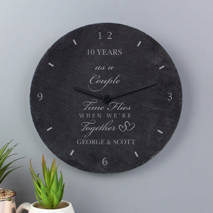 Personalised Anniversary Slate Clock - MK&JD Gifts