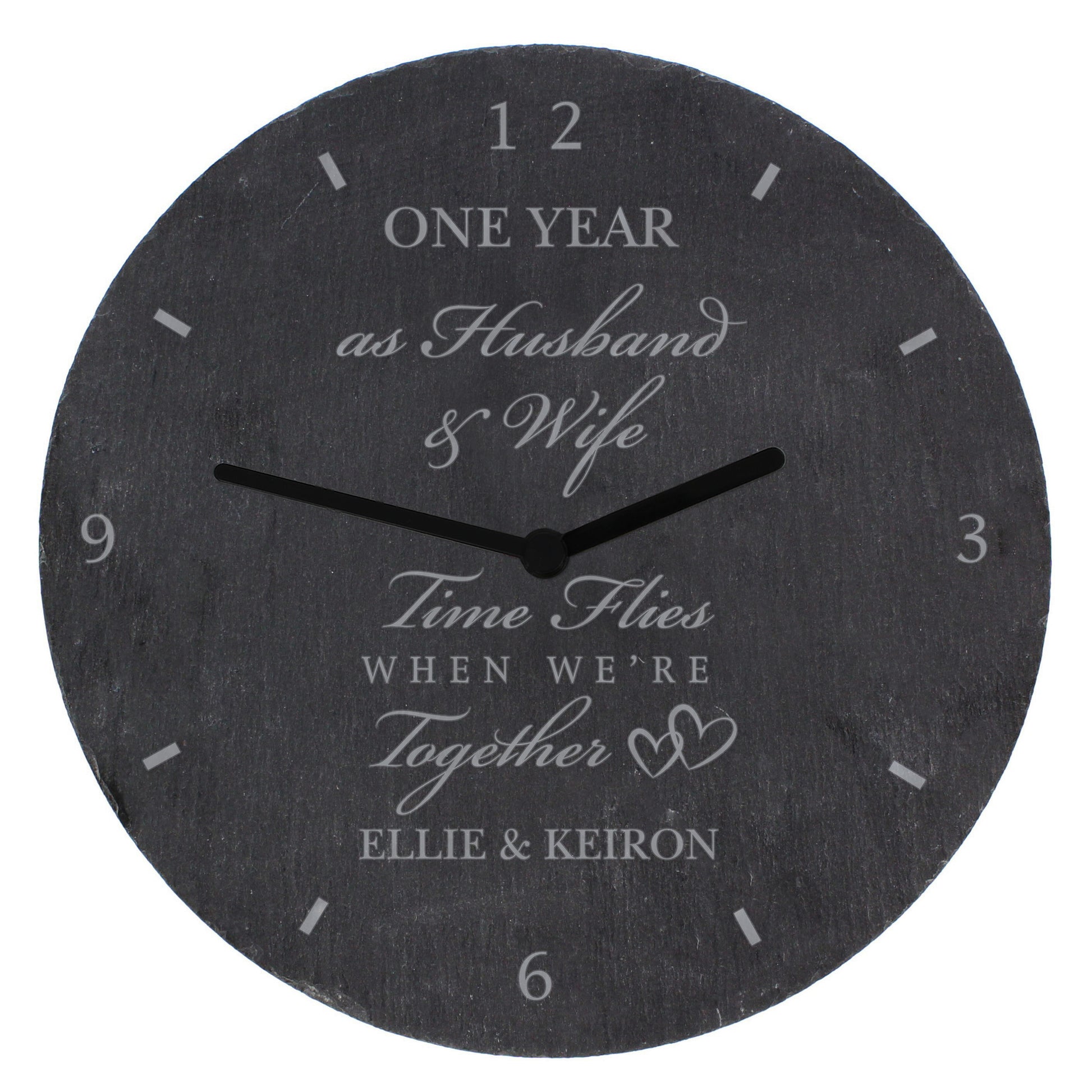 Personalised Anniversary Slate Clock - MK&JD Gifts