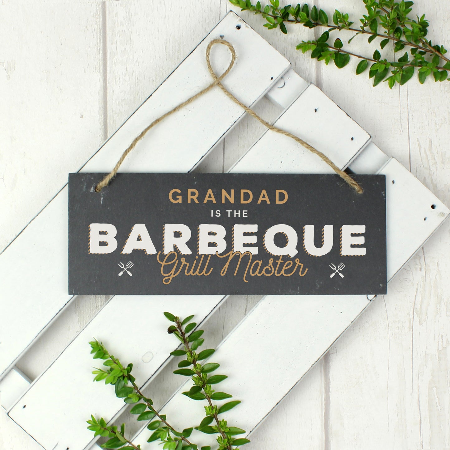 Personalised ""Barbeque Grill Master"" Printed Hanging Slate Plaque - MK&JD Gifts