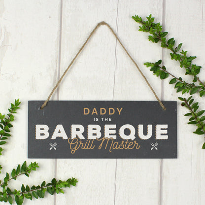 Personalised ""Barbeque Grill Master"" Printed Hanging Slate Plaque - MK&JD Gifts